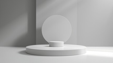 White Object Stage Podium Stand for Product Showcase Display