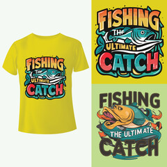 Obraz premium Fishing the ultimate catch tees T-shirt