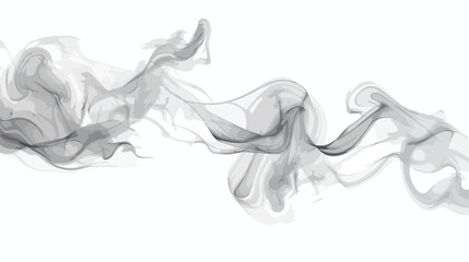 Gray smoke on white background. Flat vector isolated