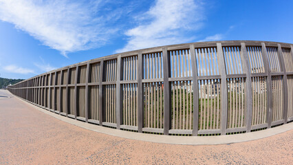 High Wood Fence Detail Outdoors Promenade Walkway - 775822340