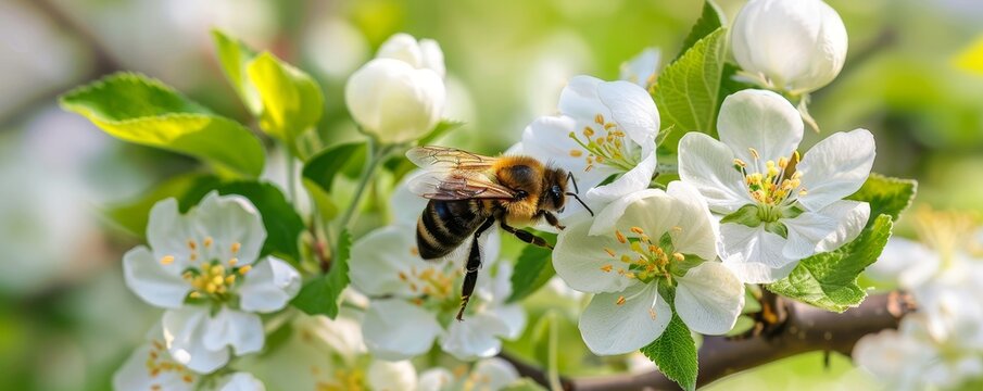 A Springtime Dance: The Essential Role of Bees in Apple Tree Blossom Pollination - Powered by Adobe