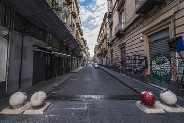 Landolina Street in Catania city, Sicily Island, Italy