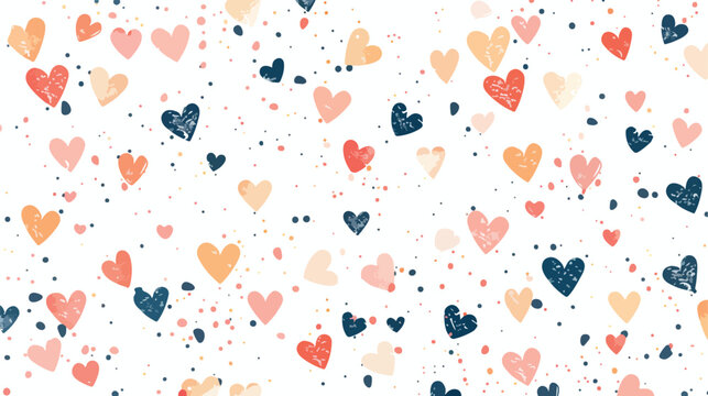 Heart background Flat vector isolated on white background