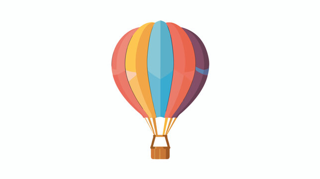 Hot air balloon icon image Flat vector isolated on white