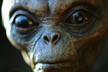 Obraz premium Otherworldly Alien face. Ufo science monster. Generate Ai
