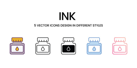 Ink  icons different style vector stock illustration