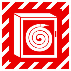 Fire Hose Reel Cabinet Symbol Sign, Vector Illustration, Isolate On White Background Label. EPS10