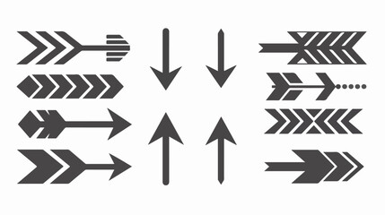 Modern simple flat black vector pointer signs. Arrow - obrazy, fototapety, plakaty