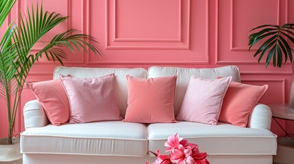 Comfort meets style in peachy interior design