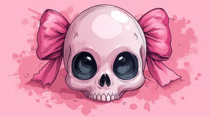 Nostalgic Emo Skull Illustration