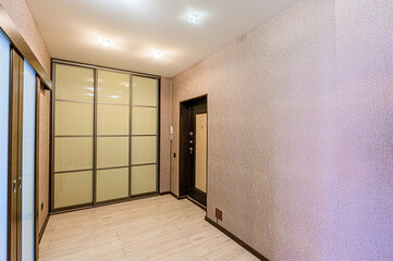 standard room interior apartment. room doors, renovation corridor lobby entrance hall