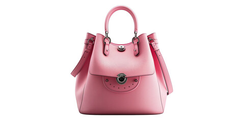 Leather bag placed on a pink background Suitable for use in advertising. Technology products and website design work Image generated by AI