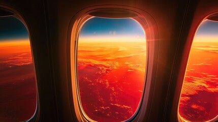 Naklejka premium Red Planet's Vast Expanse: A Bird's Eye View