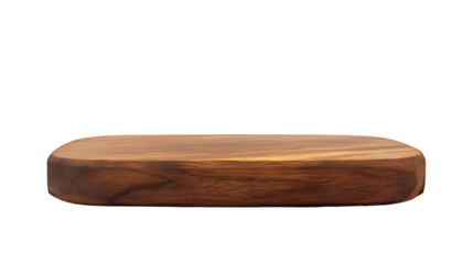 Wooden podium empty for product display isolated on transparent background