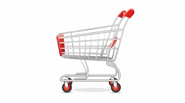 Shopping cart realistic decorative icon isolated on white