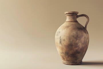 Cracked Old amphora vase. Decorative vintage. Generate Ai