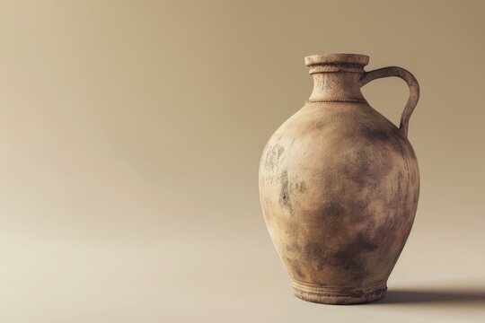 Cracked Old amphora vase. Decorative vintage. Generate Ai