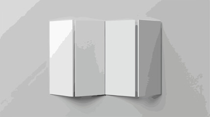 Template of white blank brochure on gray background.
