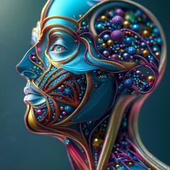 human brain anatomy with dna