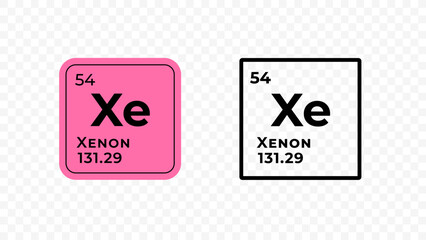 Xenon, chemical element of the periodic table vector design