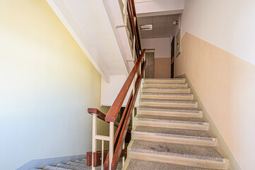 standard room interior apartment. room doors, renovation corridor lobby entrance hall