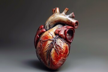 Symbolic Artist anatomic heart. Science blood. Generate Ai