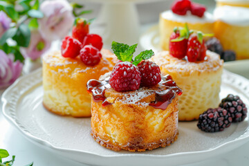 dessert small cakes with different stuffings, homemade delicious gourmet pastry (4)