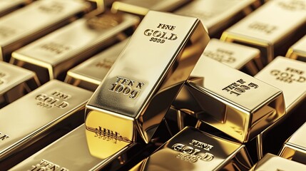 Bullion bars on digital balance, market value soaring, future finance world