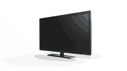 Wide television screen mock up with side perspective