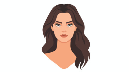 Woman face icon. Flat vector isolated on white background