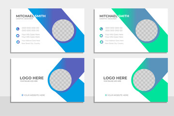 creative modern name card and business card. Set of modern business card print templates. Personal visiting card with company logo.
