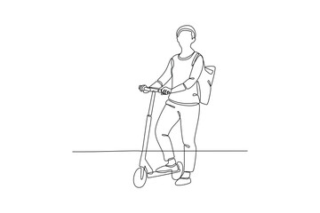Environmentally friendly transport powered by renewable energy sources and green trasnportation. Pict of man going activity using electric scooter. Gyroboard, bicycle, scooter, scooter,skateboard. Vec