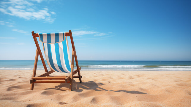 Serene Beach Chair on Pristine Sandy Shoreline