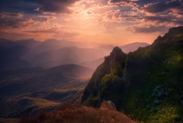 Fotobehang View of the Caucasus mountain range in Racha, Georgia © soso