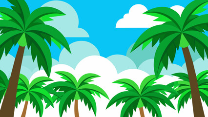Fototapeta na wymiar tropical island with palms