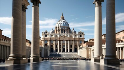 Captivating-View-Of-The-St-Peters-Basilica-In-Va- 2 - obrazy, fototapety, plakaty