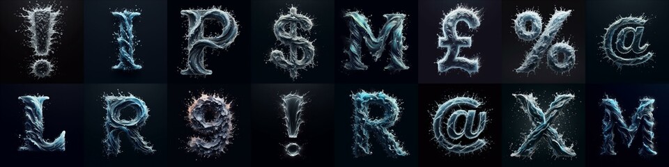 water splash lettering. AI generated illustration
