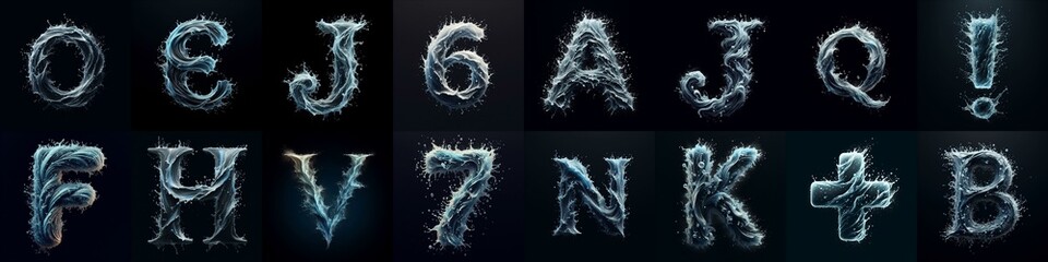Naklejka premium water splash lettering. AI generated illustration
