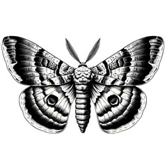 Mariposa blanco y negro  arte vectorial 