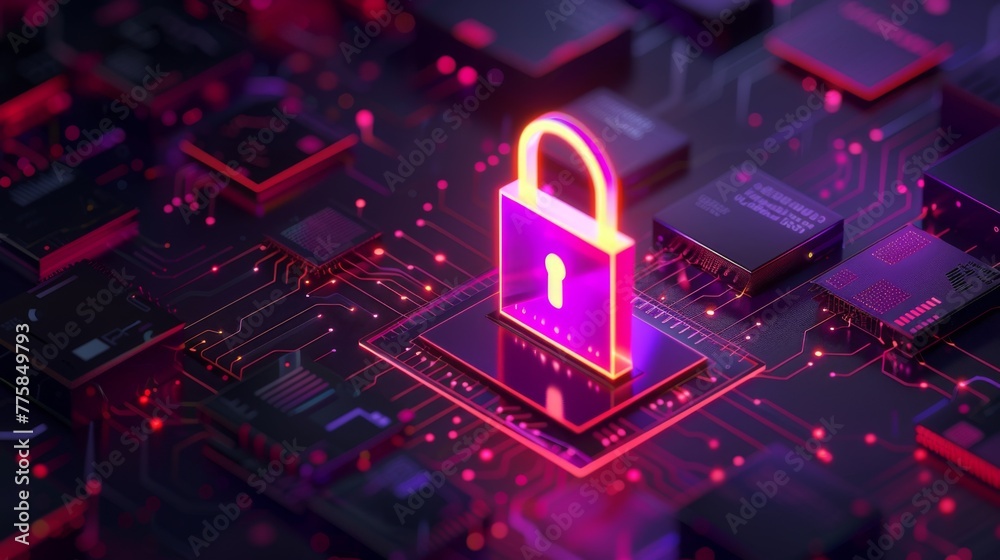 Aufkleber Lock Securing the Computer Chip