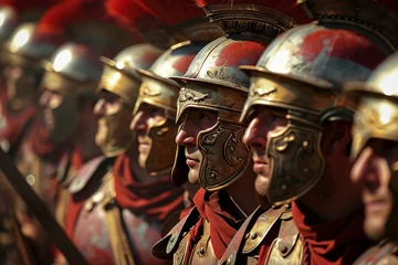 Foto op Canvas Innovative Ancient rome army. Helmet person. Generate Ai © anatolir
