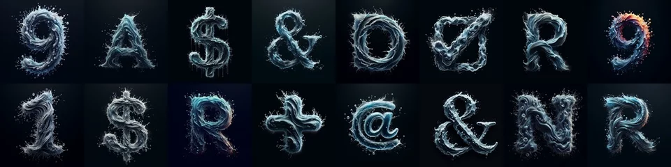 Foto op Aluminium water splash lettering. AI generated illustration © vector_master