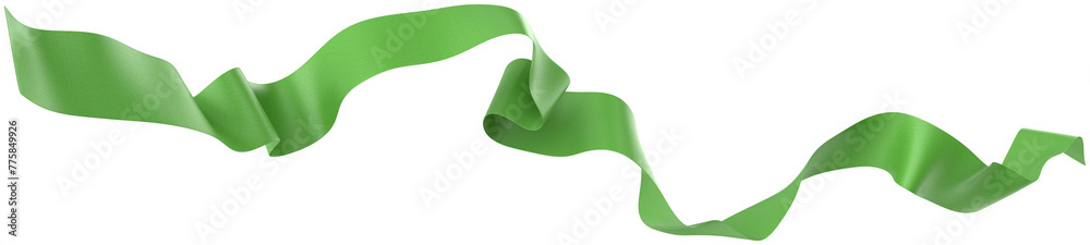 Wall mural smooth ribbon isolated on transparent background. 3d render.