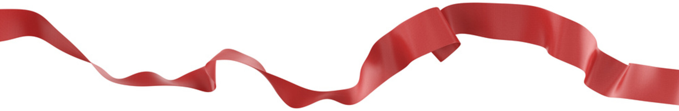 Smooth ribbon isolated on transparent background. 3d render.