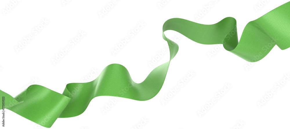 Wall mural smooth ribbon isolated on transparent background. 3d render.