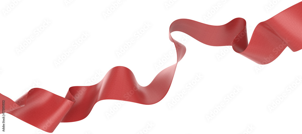 Wall mural smooth ribbon isolated on transparent background. 3d render.