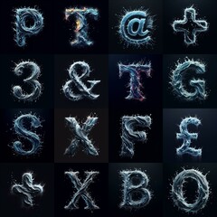 water splash lettering. AI generated illustration
