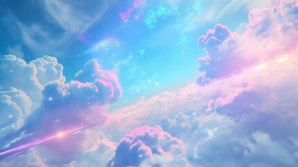 Pastel cloudy sky abstract background. Generative AI
