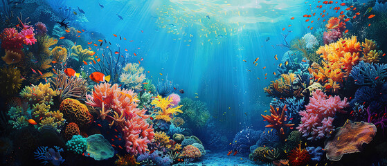 wallpaper of Amazing coral reef and fish