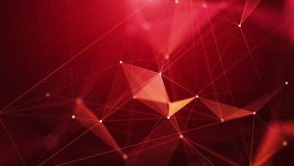 Abstract Polygons Lines And Dots Red Loop Background